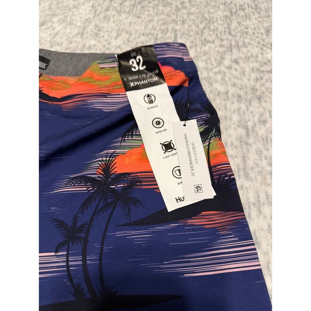 Hurley Phantom Board Shorts Men's Size‎ 32 Swim Trunks Tropical Palm Print NWT